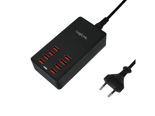 [H41848] USB ladestation - 8 x 5V, 2,4A, Sort