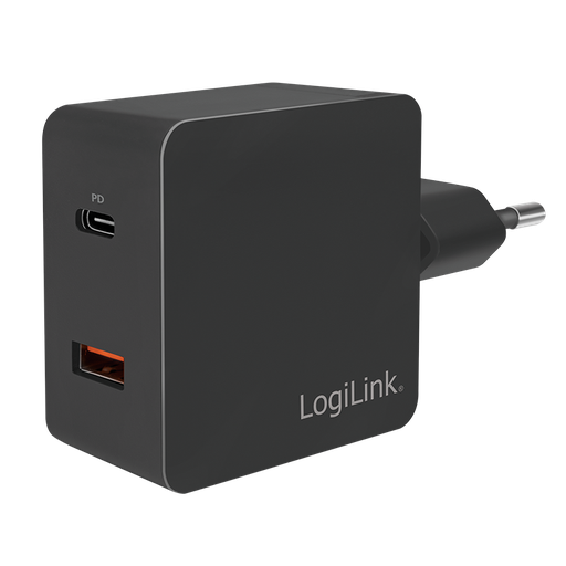 [H55114] USB netadapter - 1xUSB-C PD (18W) + 1xUSB-A, Sort (3A)