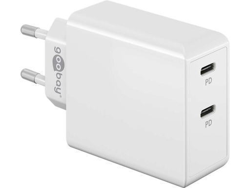 [H62048] USB-C PD netadapter - 2xUSB-C, 36W/3A, Hvid