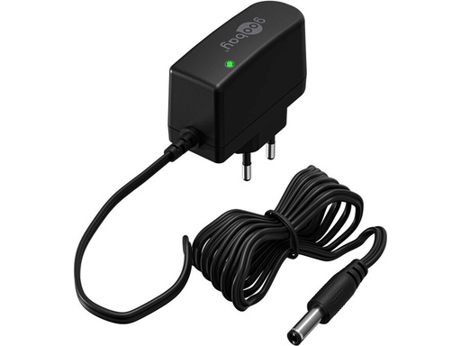 [H63596] Netadapter - 12Vdc / 12W (1A), Sort (5,5x2,5mm)