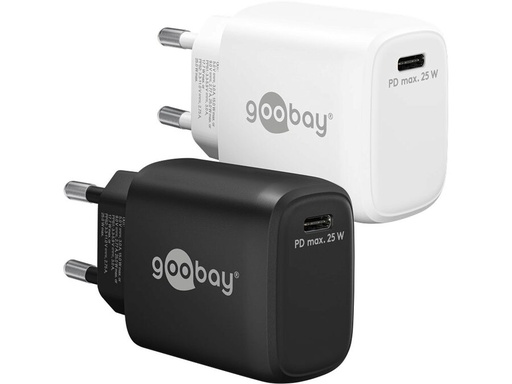 [H63833] USB-C PD netadapter - 1xUSB-C, 5V/9V, 25W/3A, Sort