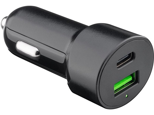 [H60965] 12/24V biladapter - USB-A (QC3.0) + USB-C (PD 48W)
