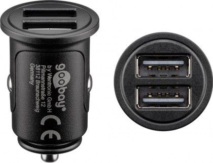 [H50865] Dobbelt USB billader - 2 x USB A hun (4,8A), Sort