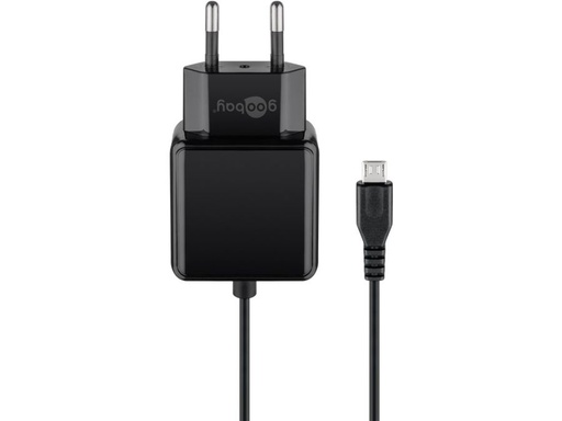 [H57963] Netadapter - 5Vdc / 3A, micro USB, kompakt, Sort (1,5m)