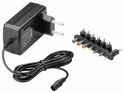 [H36434] Universal netadapter - 9 til 24VDC / 24W (1,5A) 7 stik, EuP