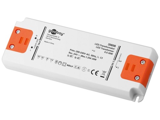 [H45155] LED strømforsyning - 24Vdc / 30W - IP20, "slimline"