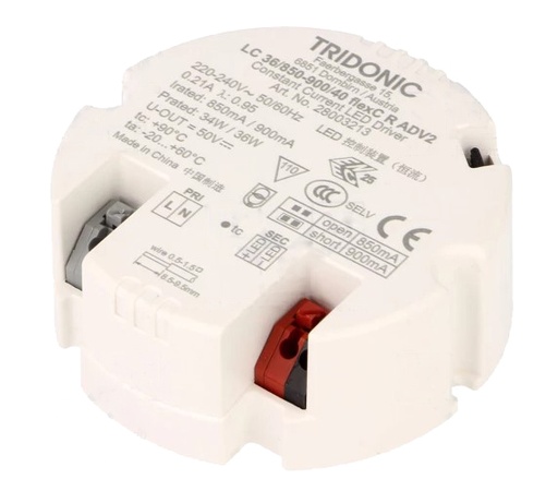 [H61535] Konstantstrøm LED driver - 24-40Vdc, 900mA / 36W (IP20)