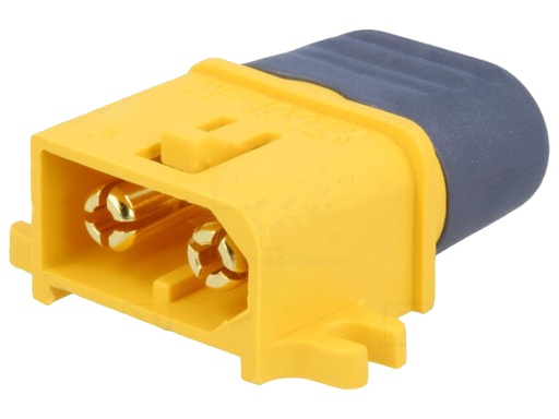 [H42262] DC-XT60 kabelstik m. holdere - 2pol han, loddeben