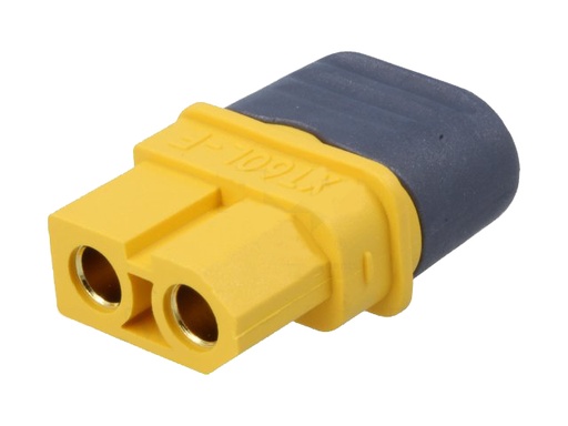 [H42274] DC-XT60 kabelstik - 2pol hun, loddeben, m. kappe