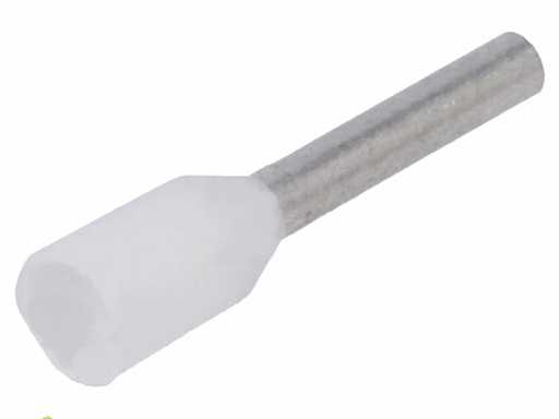 [H62413] Isoleret ledningsende-tylle - 0,75mm² 8mm Hvid (100 stk.)