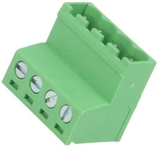 [H58601] Indstik skrueterminal - 4P han, 5,08mm, 2,5mm², Grøn