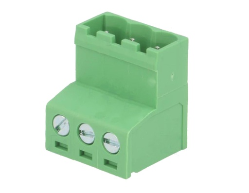 [H58602] Indstik skrueterminal - 3P han, 5,08mm, 2,5mm², Grøn