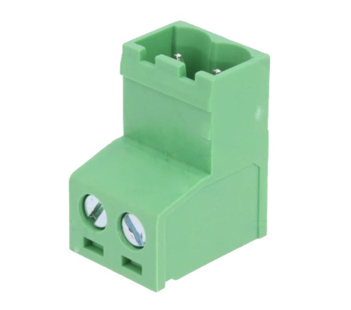 [H58603] Indstik skrueterminal - 2P han, 5,08mm, 2,5mm², Grøn