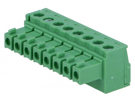 [H55172] Indstik skrueterminal - 8P hun 3,81mm 0,5-1,5mm², Grøn