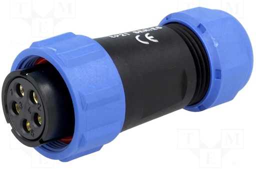 [H61199] Rundstik, SP21 - 5pol hun, til Ø7-12mm kabel (IP68)