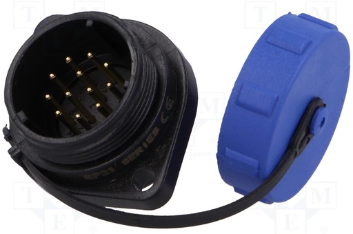 [H61208] SP21 fatning - 12pol han, 0,75mm², 5A, kabinet (IP68)