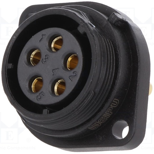 [H61212] SP21 fatning - 5pol hun, 4mm², 30A, kabinet (IP68)