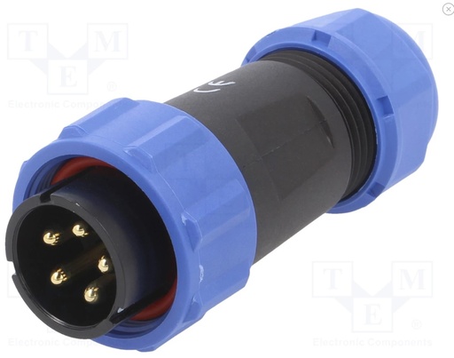 [H61145] Rundstik, SP21 - 5pol han, til Ø7-12mm kabel (IP68)