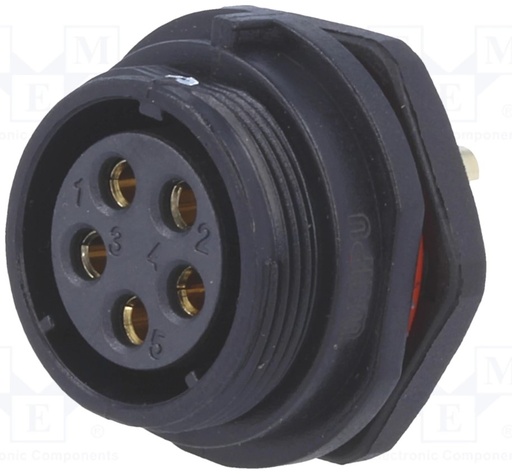 [H61186] SP21 fatning - 5pol hun, 4mm², 30A, kabinet (IP68)