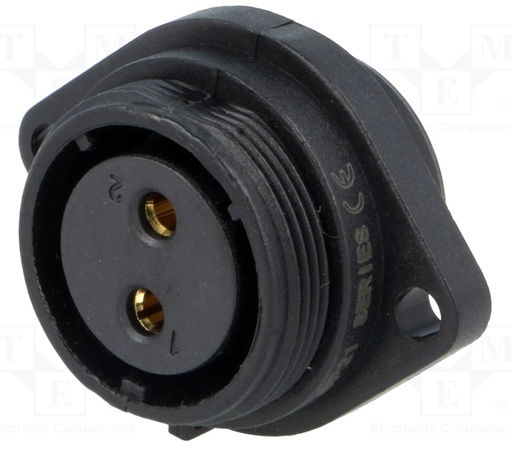 [H61190] SP21 fatning - 2pol hun, 4mm², 30A, kabinet (IP68)