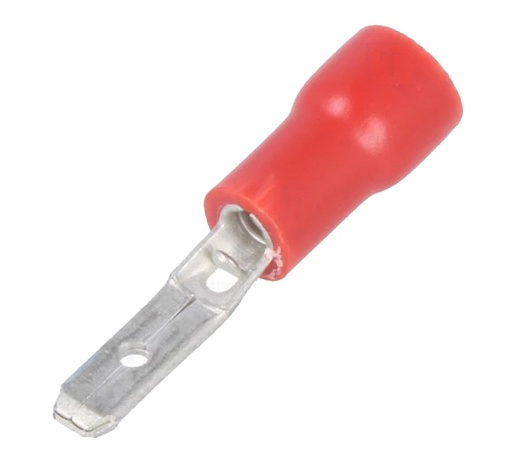 [H61590] Rød kabelsko - Spadestik 2,8x0,8mm han 0,4-1,4mm² (100 stk.)