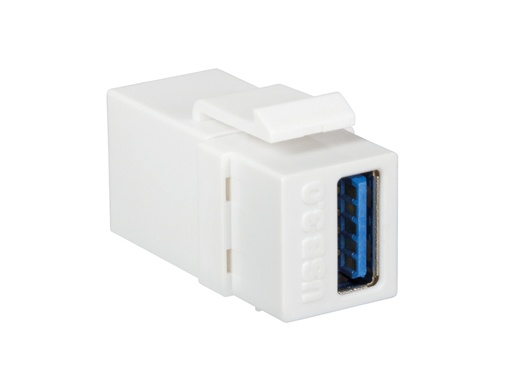 [H41775] Keystone USB 3.0 fatning - 2 x USB A hun, Hvid