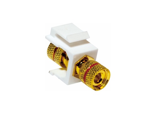 [H49338] Keystone - 2 x højttalerbøsning (Rød) hun, Hvid