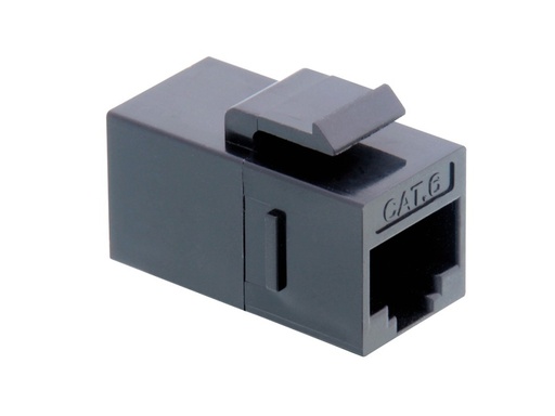 [H49348] Keystone RJ45 mellemled - CAT6 uskærmet, 2 x RJ45 hun, Sort