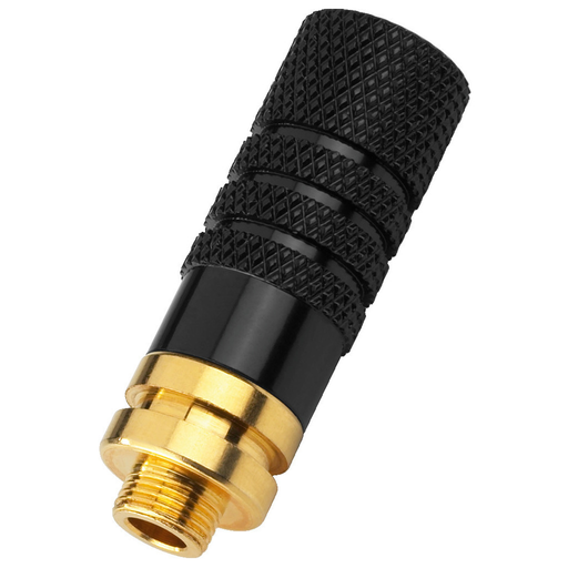 [H55064] JACK stik - 3,5mm stereo hun med låsegevind, Sort