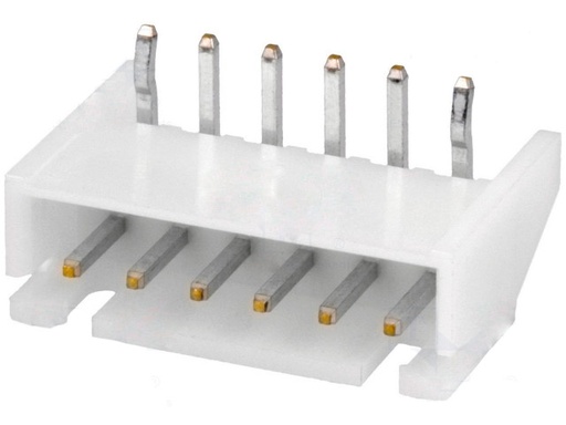 [H43475] Ledning-til-print fatning - JST XH, 1x6pol han 90°, 2,5mm