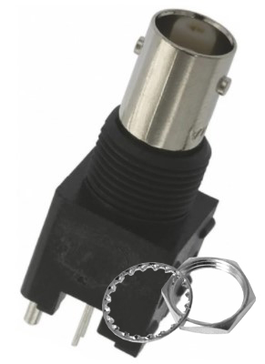 [H54299] BNC fatning til printmont. - 50ohm, Sort plast