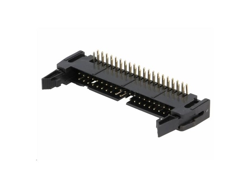[H20828] IDC Printfatning, lige m. lås - 40pol (2x20) 90° han, 2,54mm