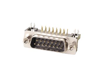 [H20758] D-SUB stik - 15pol han, 90° vinklet, til print
