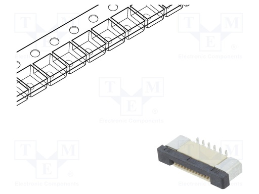 [H60138] FFC (PFC) Flexkabel konnektor - 12pol, ZIF, SMD (0,5mm)