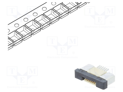 [H60167] FFC (PFC) Flexkabel konnektor - 6pol, ZIF, SMD (0,5mm)