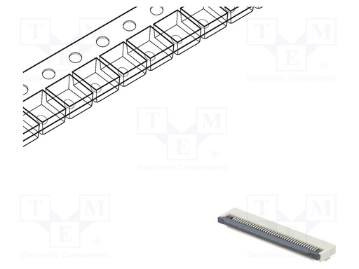 [H60182] FFC (PFC) Flexkabel konnektor - 40 pol, ZIF, SMD (0,5mm)