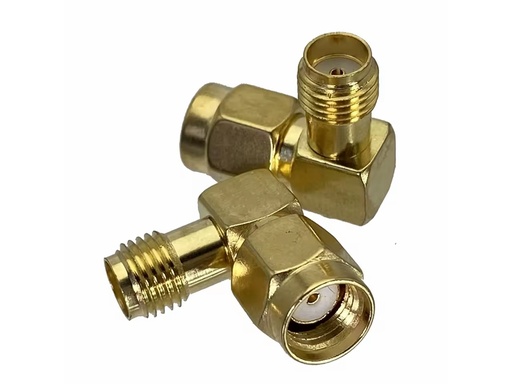 [H31802] Adapter - SMA hun til RP-SMA han, 90° (2 stk.)