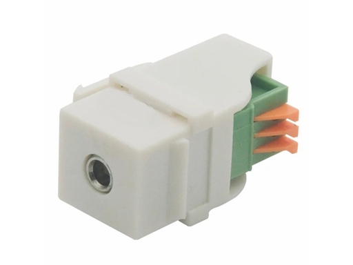 [H30725] Keystone JACK fatning - 3,5mm stereo JACK hun, klemme, Hvid