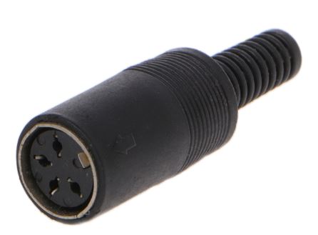 [H20638] DIN forlænger - 4pol hun multistik 216°, Plasthus (IP40)