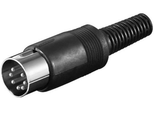 [H20625] DIN stik - 7pol han multistik 270° Plasthus, Sort