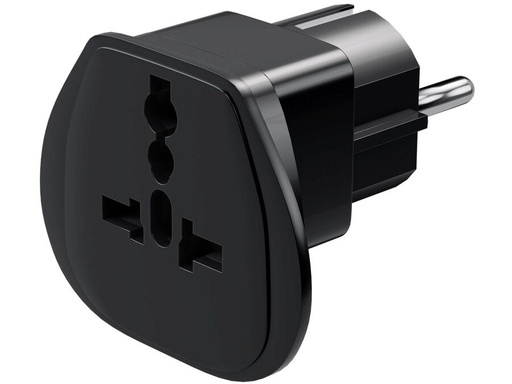 [H45304] Rejseadapter - Multi hun (inkl. UK) > CEE7/7 (DK) han, Sort