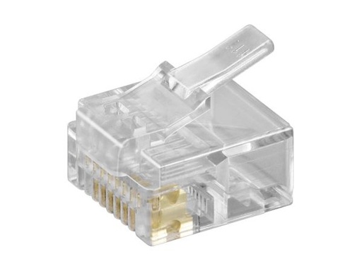 [H45326] RJ45 modularstik - 8P8C til telefon fladkabel - Kort version