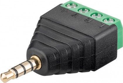 [H51078] 3,5mm (4pol) JACK hanstik m. skrueterminaler