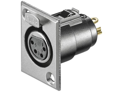 [H46300] XLR mikrofonfatning - 4pol hun, til kabinet