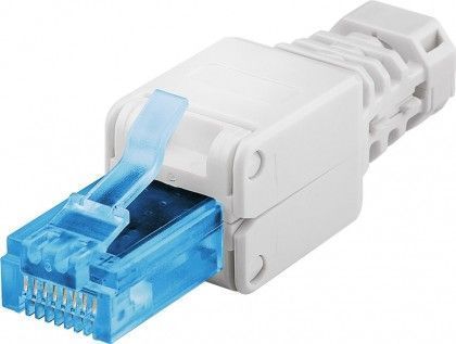 [H51085] RJ45 modularstik m. trækaflastning - CAT6a UTP (værktøjsfri)