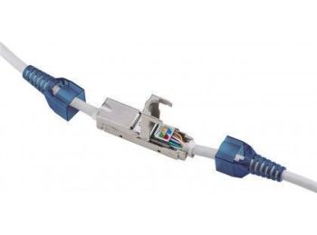 [H50625] CAT6a kabelsamler - Skærmet, værktøjsfri, Blå hætter