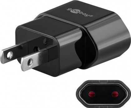 [H50990] Rejseadapter - EURO hun til USA/Japan han, Sort