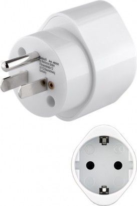 [H51003] Rejseadapter - CEE7/3 (EU) hun til USA/japan han, Hvid