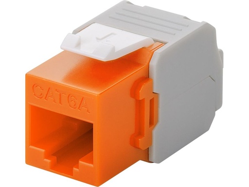 [H48837] Keystone RJ45 fatning - CAT6a uskærmet, Orange (Toolless)