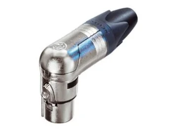 [H28241] Neutrik - XLR 3pol hun til kabel, 90°, Nikkel-Sølv